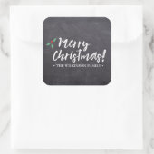 Frohe Weihnachten ・Chalkboard ・ Handschrift Quadratischer Aufkleber (Tasche)