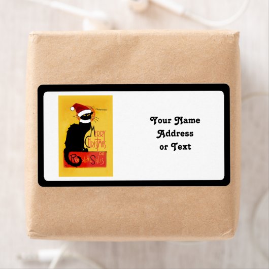 Frohe Weihnachten - Chat Noir Adressaufkleber (Insitu)