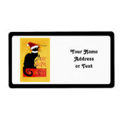 Frohe Weihnachten - Chat Noir Adressaufkleber (Vorne)
