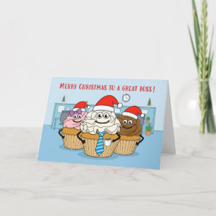 Frohe Weihnachten Chef Cupcakes Büro-Team