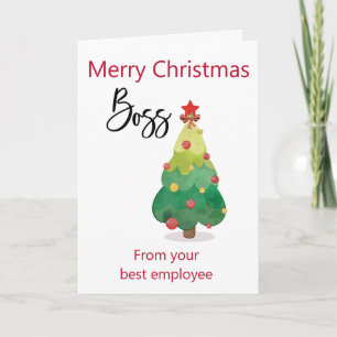 Frohe Weihnachten Chef von Mitarbeiter Lustige Kar Karte