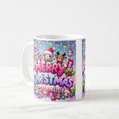 "Frohe Weihnachten Chibi Wonderland" Kaffeetasse (Vorderseite Links)