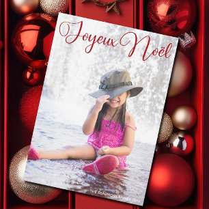 Frohe Weihnachten Chic Red Script Französische Fam