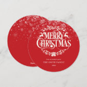 Frohe Weihnachten Chic Snowflakes Elegante Moderne (Vorne/Hinten)