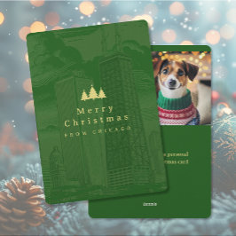 Frohe Weihnachten Chicago Flat Holiday Foto Card