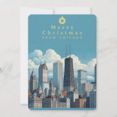 Frohe Weihnachten Chicago Foto Flat Holiday Card (Vorderseite)