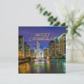 Frohe Weihnachten, Chicago River, TEMPLATE Feiertagskarte (Stehend Vorderseite)