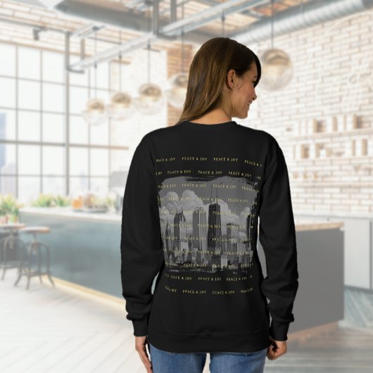 Frohe Weihnachten Chicago Skyline Holiday Sweatshirt