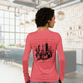 Frohe Weihnachten Chicago Skyline Holiday T - Shir Tri-Blend Shirt