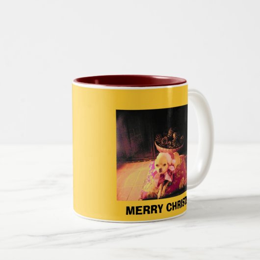 FROHE WEIHNACHTEN - CHICHI PUCHI TASSE (VorderseiteRechts)