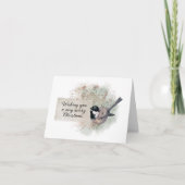 Frohe Weihnachten Chickadee Bird Pinecone (Vorderseite)