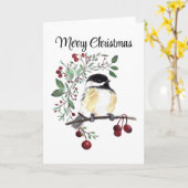 Frohe Weihnachten Chickadee Holiday Karte (Gelbe Blume)