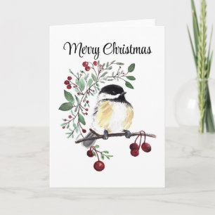 Frohe Weihnachten Chickadee Holiday Karte