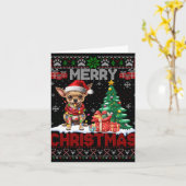 Frohe Weihnachten Chihuahua Dog Lover Familie Ugly Karte (Gelbe Blume)