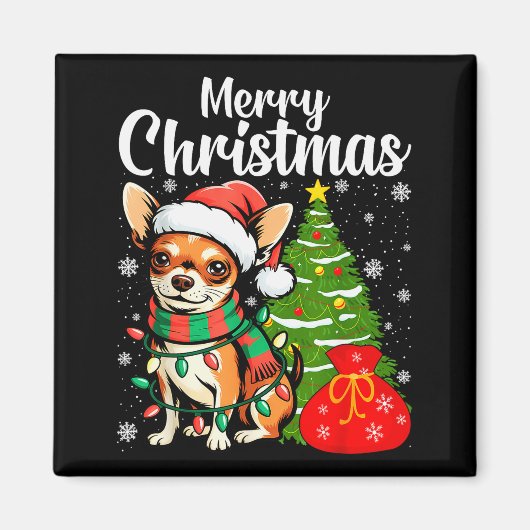 Frohe Weihnachten Chihuahua Magnet (Vorne)