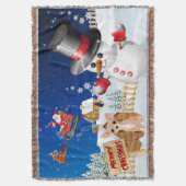 Frohe Weihnachten Chihuahua mit Frosty Decke (Vorderseite Vertikal)