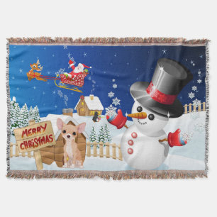 Frohe Weihnachten Chihuahua mit Frosty Decke
