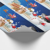 Frohe Weihnachten Chihuahua mit Frosty Geschenkpapier (Ecke)