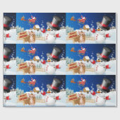 Frohe Weihnachten Chihuahua mit Frosty Geschenkpapier (Flach)