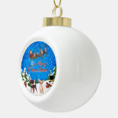 Frohe Weihnachten Chihuahua mit Santa Keramik Kugel-Ornament (Rechts)