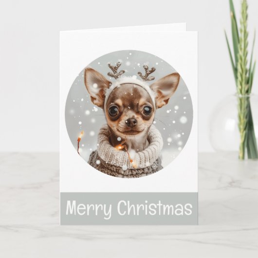 Frohe Weihnachten Chihuahua Reindeer Dog (Vorderseite)