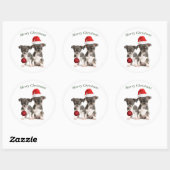 Frohe Weihnachten Chihuahua Welpen Runder Aufkleber (Blatt)