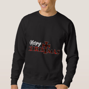 Frohe Weihnachten - Christ Cross Religious Xmas Bu Sweatshirt