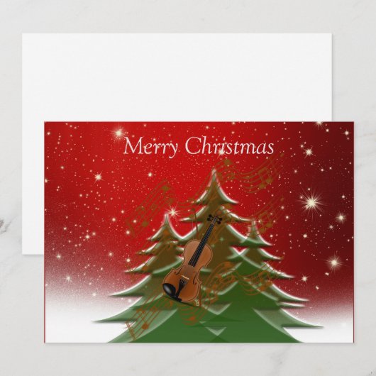 Frohe Weihnachten - Christbaum mit Violine (Vorne/Hinten)