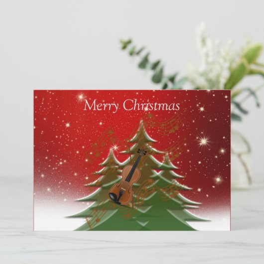 Frohe Weihnachten - Christbaum mit Violine (Stehend Vorderseite)