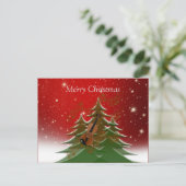 Frohe Weihnachten - Christbaum mit Violine Postkarte (Stehend Vorderseite)