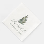 Frohe Weihnachten-Christbaum und Lichter Serviette (Ecke)