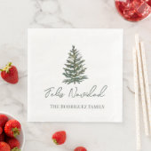 Frohe Weihnachten-Christbaum und Lichter Serviette (Beispiel)