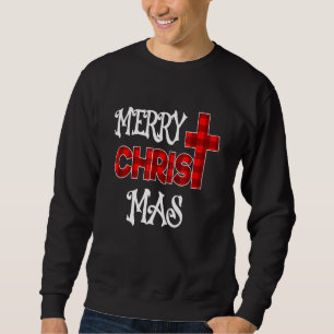 Frohe Weihnachten Christen Buffalo Kariert Pajamas Sweatshirt