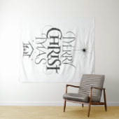 Frohe Weihnachten Christlich Jesus Christ Black Ch Wandteppich (Beispiel (Horizontal))