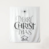 Frohe Weihnachten Christlich Jesus Christ Black Ch Wandteppich (Vorderseite)