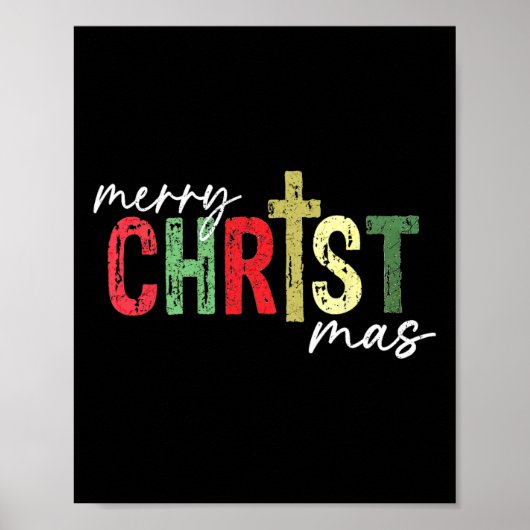 Frohe Weihnachten Christlich Jesus Cross Glaubensr Poster (Vorne)