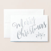 Frohe Weihnachten Christliche Schrift Beach Themed Folienkarte (Vorderseite mit Umschlag)
