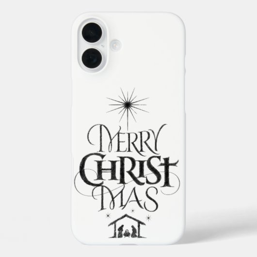 Frohe Weihnachten Christliche Weihnachtskalligraph Case-Mate iPhone Hülle (Rückseite)