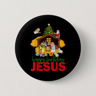 Frohe Weihnachten Christlichen Glückwunsch Geburts Button