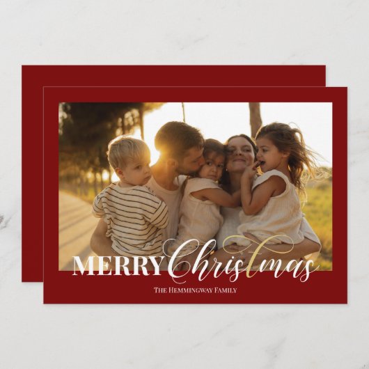 Frohe Weihnachten Christlichen Urlaub Fotokarte (Vorne/Hinten)