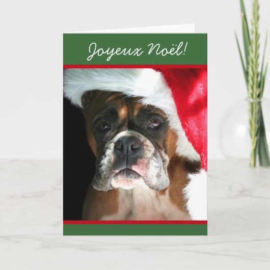 Frohe Weihnachten Christmas Boxer Dog Greeting car (Vorderseite)