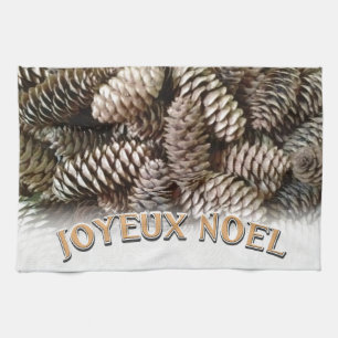 Frohe Weihnachten Christmas Holiday Pine Cone Handtuch