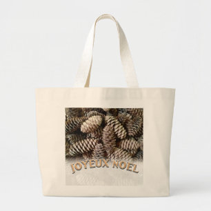 Frohe Weihnachten Christmas Holiday Pine Cone Jumbo Stoffbeutel
