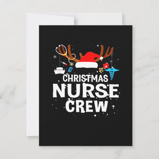 Frohe Weihnachten | Christmas Nurse Crew Dankeskarte (Vorderseite)