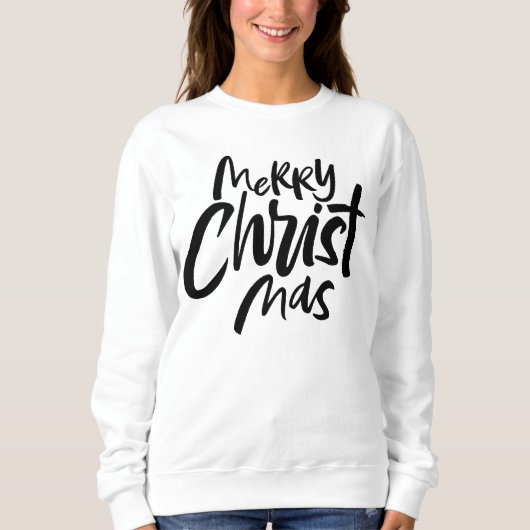Frohe Weihnachten Christus Moderne Christliche Sch Sweatshirt (Vorderseite)
