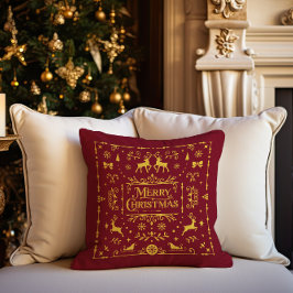 Frohe Weihnachten Classic Nordic Red Holiday Kissen