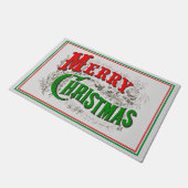 Frohe Weihnachten Classic Red Green Holiday Fußmatte (Schrägansicht)