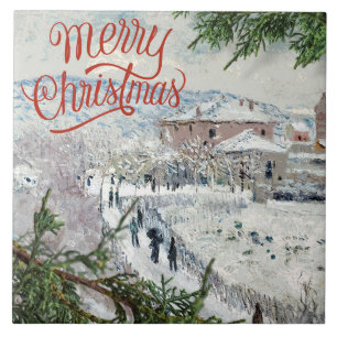 Frohe Weihnachten. Claude Monet Keramik Tile Fliese
