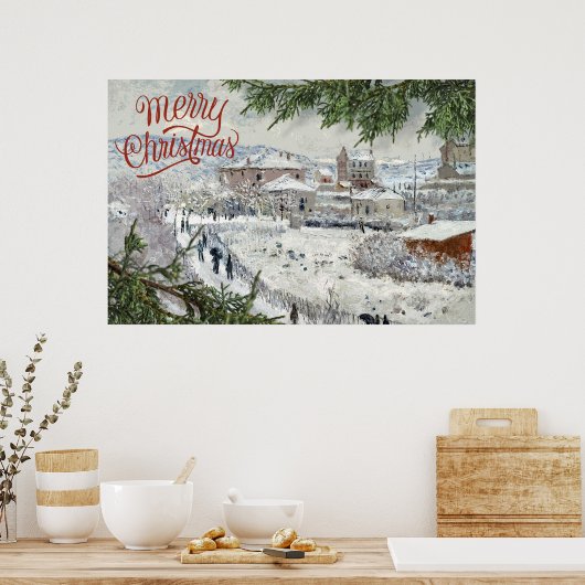 Frohe Weihnachten. Claude Monet Poster (Küche)
