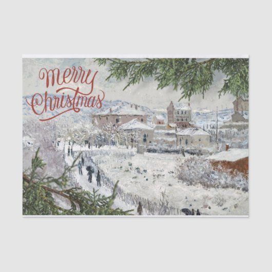 Frohe Weihnachten. Claude Monet Tissue Paper Seidenpapier (Vorderseite)